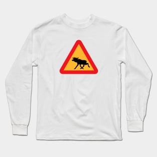 Warning Moose Long Sleeve T-Shirt